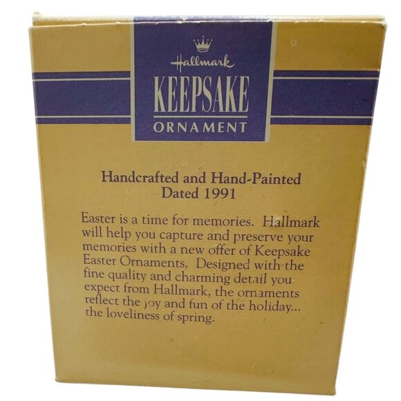 Hallmark Keepsake 1991 Easter Bunny In Airplane Hand-Painted Ornament Vintage - Picture 8 of 9